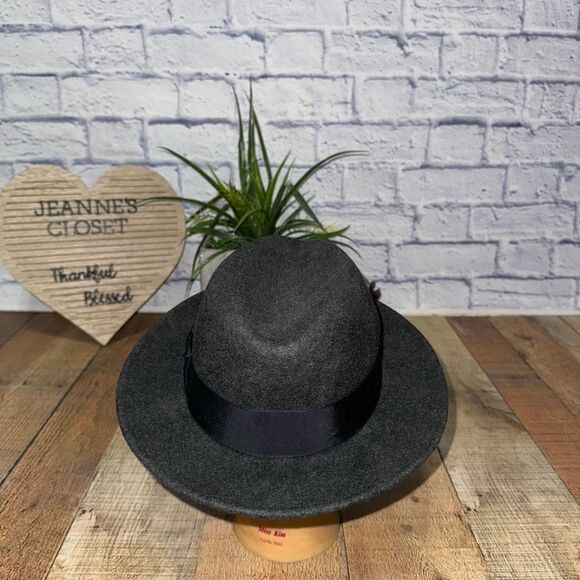 Country Gentleman Men's Size M 100% Wool Hat  Fedora  Dark Gray - Picture 4 of 7
